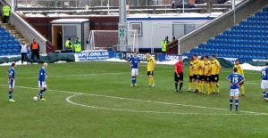 The Spireites win a second free kick almost immediately