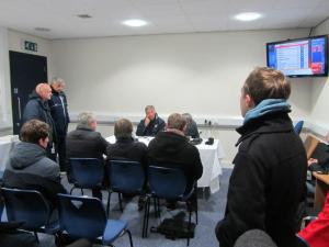 Watching Rovers boss John Ward's post match interview in the press room
