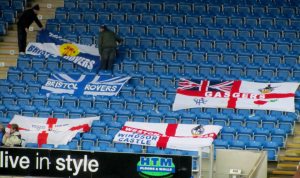 Flags on the away end