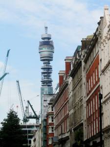 The Post Office tower viewed from Wardour Street