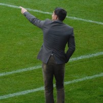 Dean Saunders shouts orders from the touchline