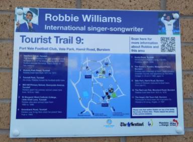Vale Park is part of the Robbie Williams tourist trail! The singer hails from Burslem