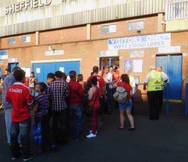 The Benfica fans outside Hillsborough