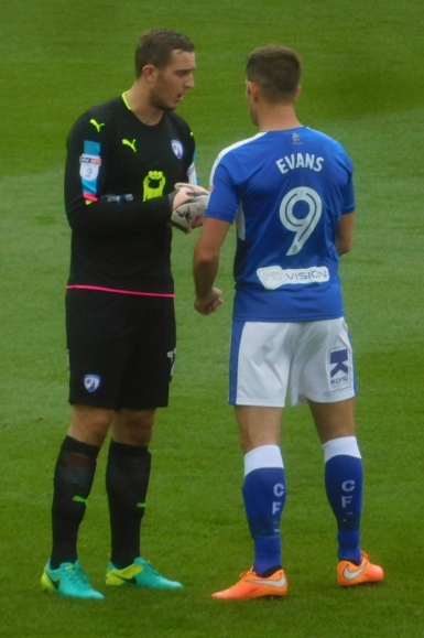 Ryan Fulton and Ched Evans have some final words before kick off